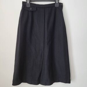 Vintage Hunter Sportswear Black Wool Midi Skirt Size 10 Lined A-Line Classic War
